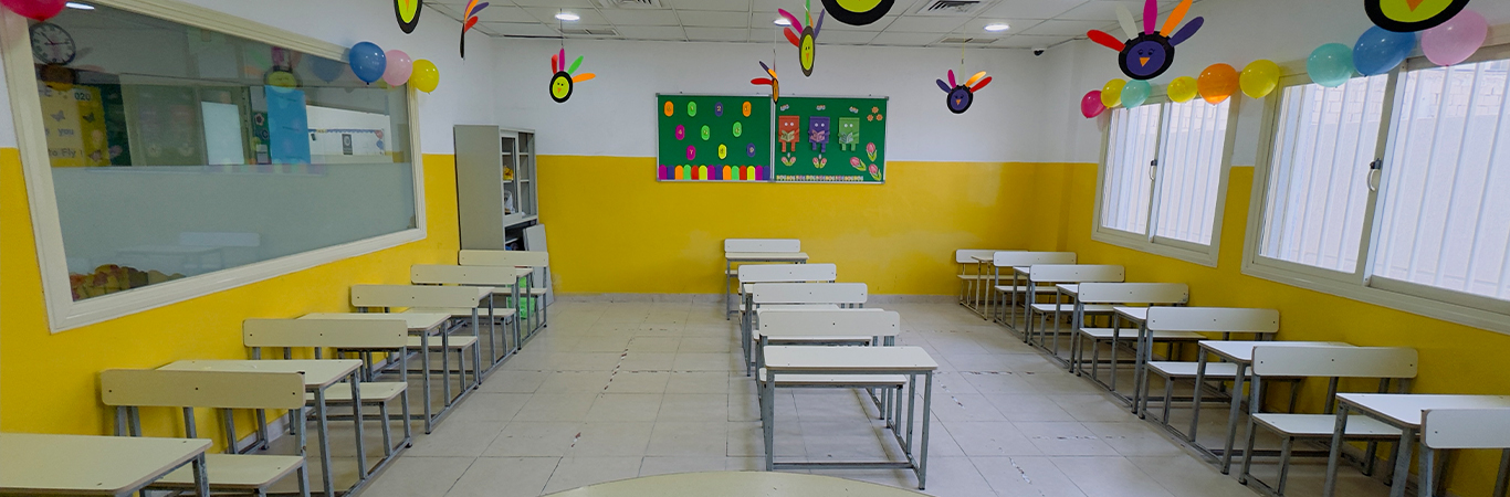 Modern classrooms at PES Kuwait for students